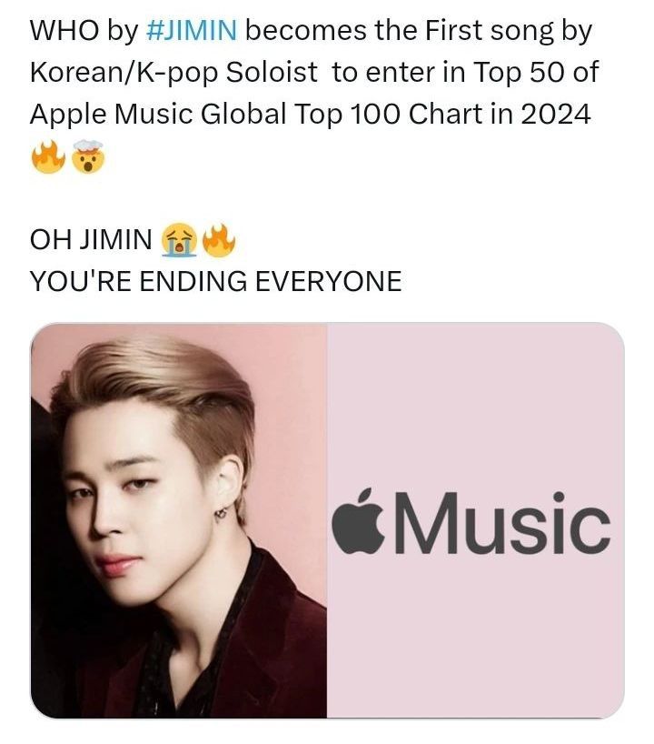 an image of a man with blonde hair and piercings in front of the caption that reads, who by kim becomes the first song by korean k - pop solist to enter in top