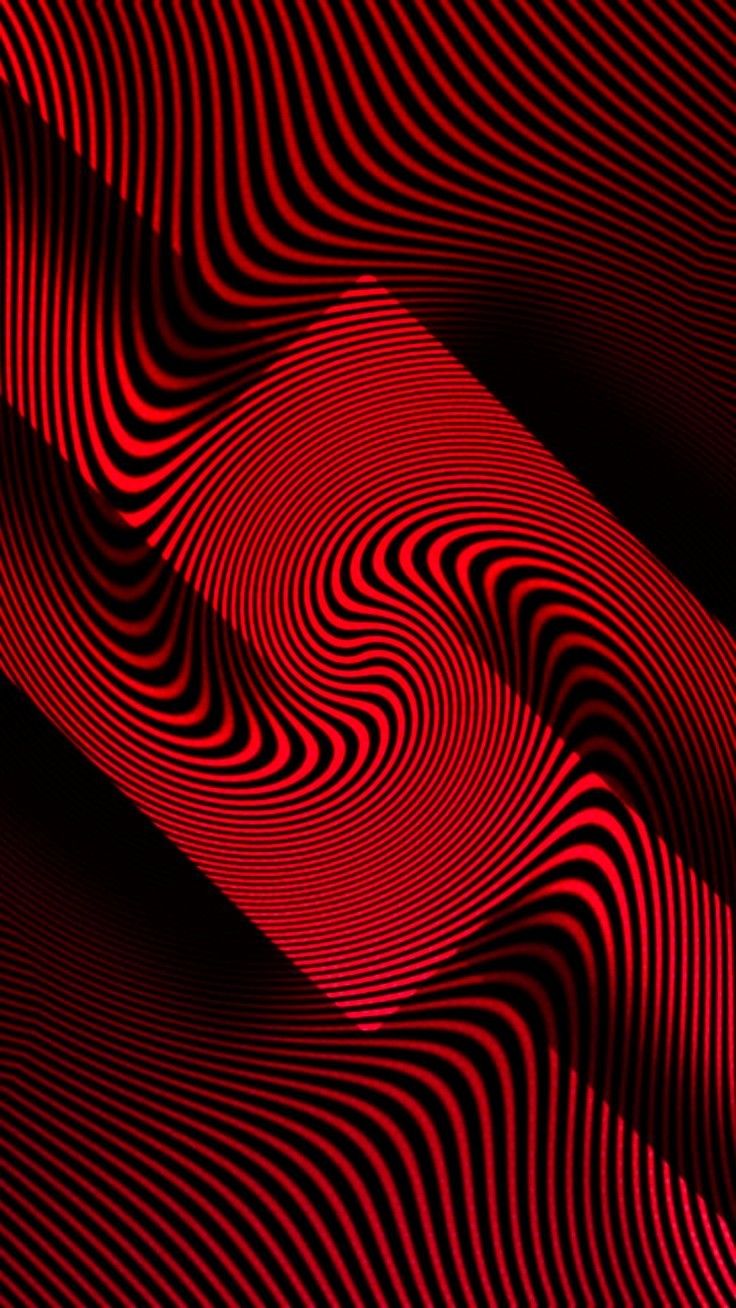 an abstract red and black background with wavy lines