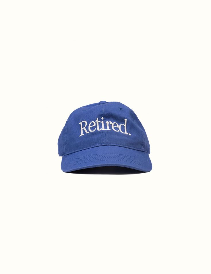 Retired Hat | Cotton Baseball Cap | Duvin Design Co. Creative Department Hat, Hat Merchandising Ideas, Men’s Trucker Hat Outfit, Cool Baseball Hats, Cool Caps Hat, Merch Hats, Hats Classy, Hat Design Ideas, Trucker Hat Aesthetic