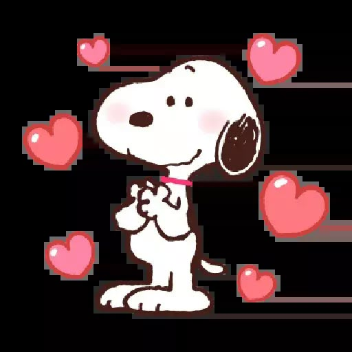 a drawing of a snoopy dog with hearts around it's neck and chest