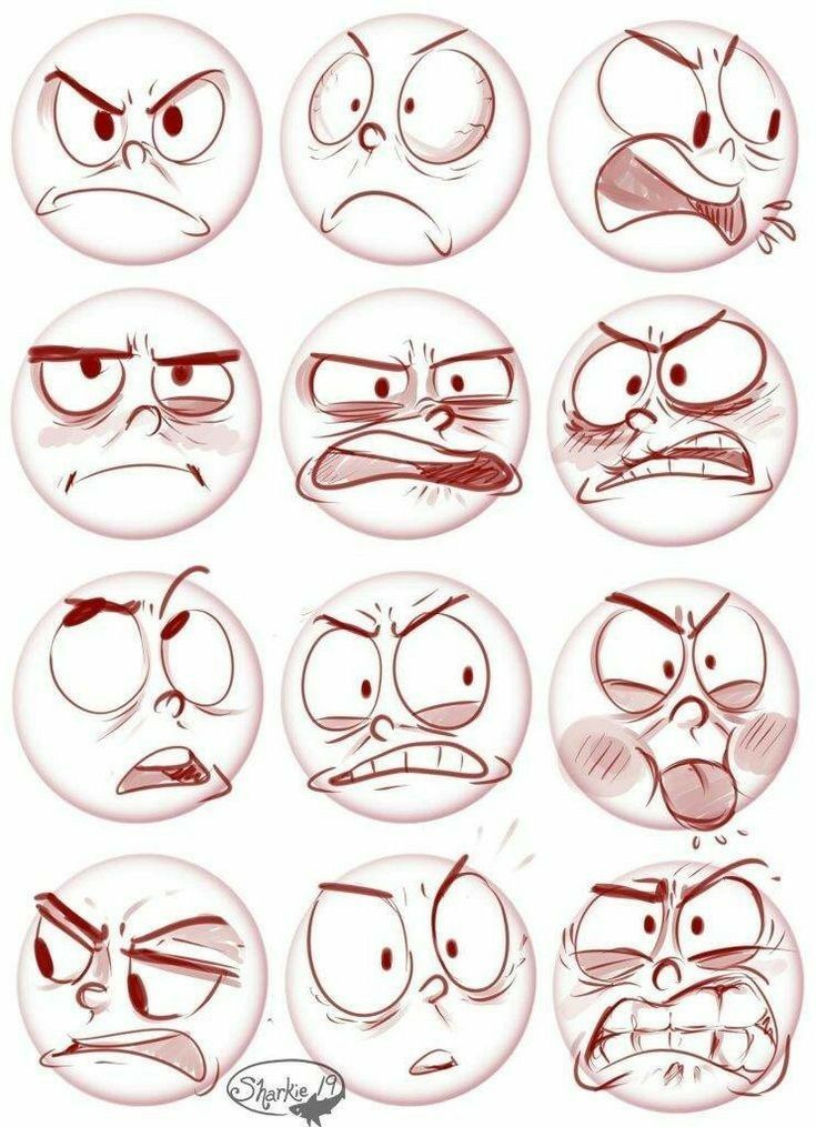 cartoon faces drawn in different ways