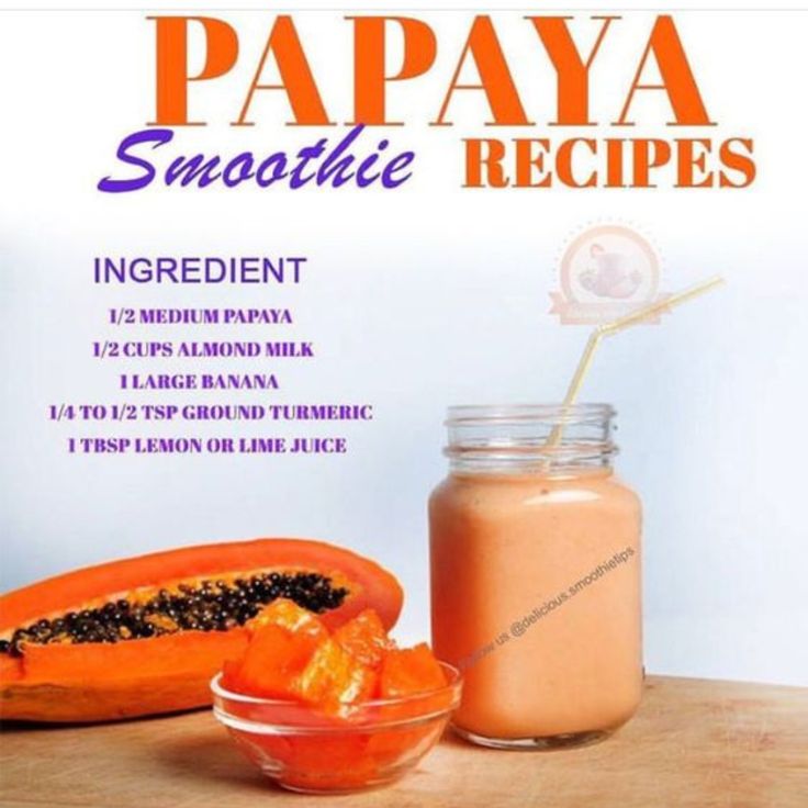 papaya smoothie recipe with ingredients displayed