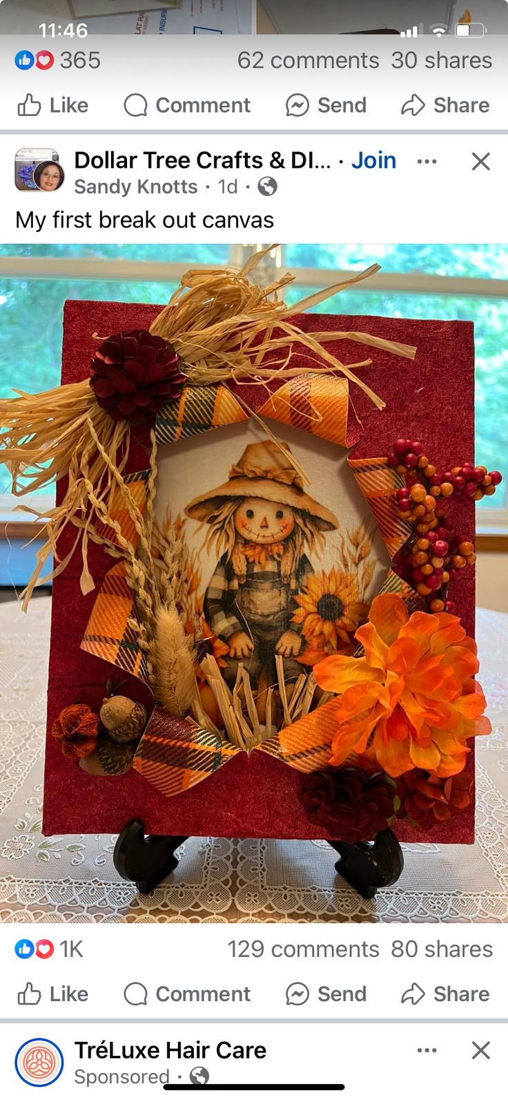 a card with an image of a scarecrow on it