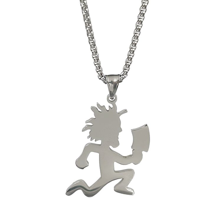 Big 2inch Stainless Steel Juggalo Hatchetman Pendant ICP Necklace For Mens Women Box Chain 3mm Insane Clown, Women Boxing, Heart Choker, Stainless Steel Pendant, Rolo Chain, Color Crystal, Box Chain, Jewelry For Women, Fashion Watches