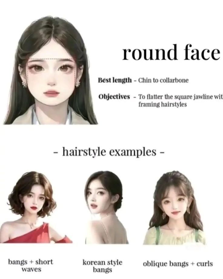 Change your appearance- best hairstyles according to your face shape 💫🩰 Download @looksmax.ai to get your ratings and hairstyles that suits your face shape available on both ios and android phones. [styling tips, outfits, pinterest outfits, outfit ideas, ootd, fashion, neutrals, face features, face shape, things that makes u look ugly, viral, viral reels, lisa, glow up, glow up tips, glow up plan, glow up challenge, fyp , trending, trending audios, Do's and Don'ts for your face s... What Hair Suits My Face Shape, Hairstyles That Suit Round Faces, Korean Hairstyle For Round Face Shape, Pear Shaped Face Hairstyles, Braids For Round Faces, Tips For Round Faces, Round Face Shape Hairstyles, Hair For Oval Face Shape, Oval Face Shape Hairstyles