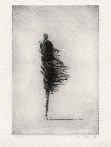 a black and white drawing of a tree