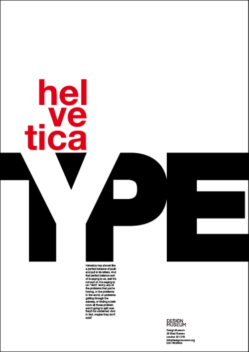 an advertisement for the type magazine, helve tica in black and white