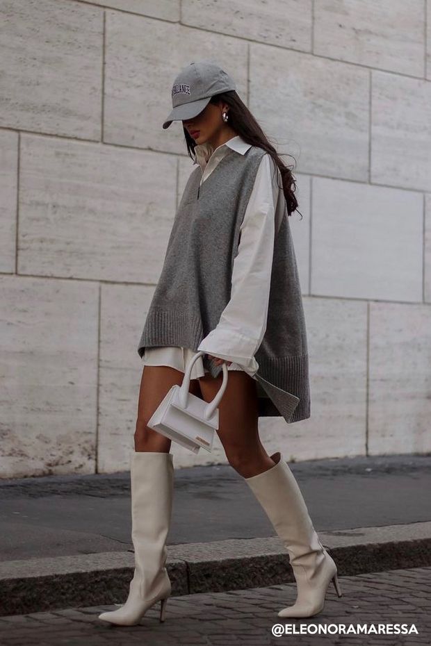 Looks Street Style, White Boots, Outfit Inspo Fall, Fall Fashion Outfits, Look Casual, Looks Style, Mode Inspiration, Winter Fashion Outfits, Outfits Casuales