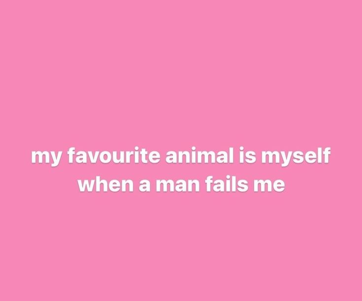 a pink background with the words, my favorite animal is myself when a man falls me