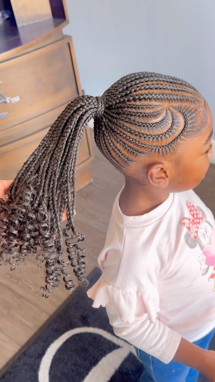 ✨ Precious kids ✨ | Princess Kimora 🧚🏽‍♀️. She’s a DOLL ! She asked for YELLOW & ORANGE beads 🧡😍💛 . Neat & SUPER ADORABLE 😍. Perfect style for the PRINCESSES… | Instagram Lemonade Braids Little Kids, Kid Styles Braids, Kids Braid Hairstyles Black, Braided Styles With Beads, Braids No Hair Added, Hairstyles Kids Black, Lemonade Braids Kids, Kid Braid Styles With Beads, Kids Braided Hairstyles With Beads