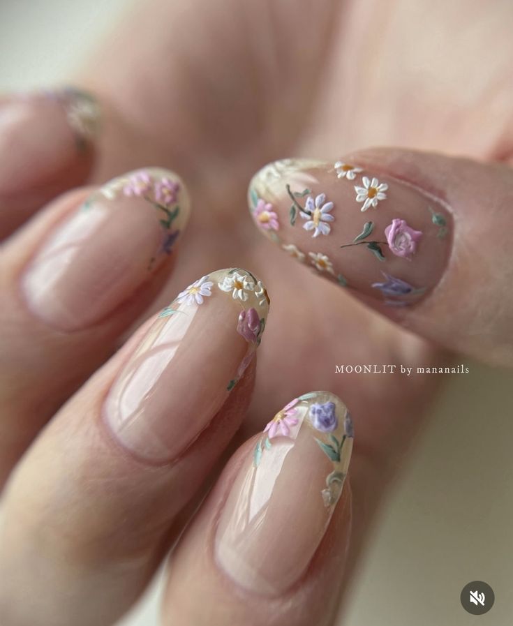 Nails Design For Wedding, Nails Kawaii, Wedding Nail Art Design, Floral Nail Designs, Subtle Nails, Floral Nail Art, Wedding Nail, Nail Art Wedding, Flower Nail