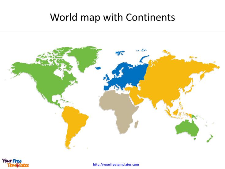 the world map with countries in different colors and sizes, including blue, green, yellow, and orange