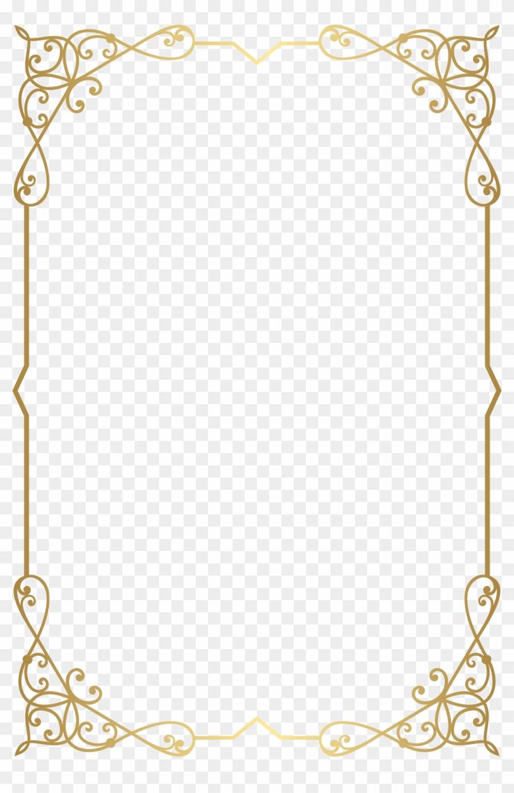 an ornate gold frame on a transparent background