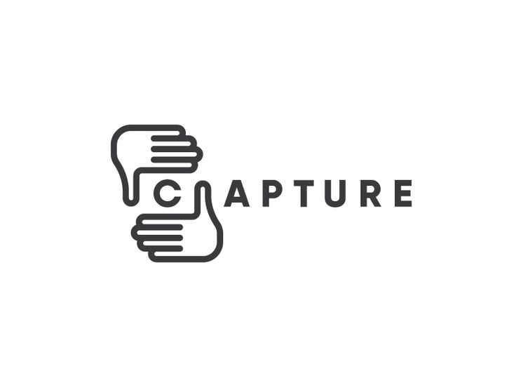 the logo for capture, an appliance that is designed to look like a hand holding