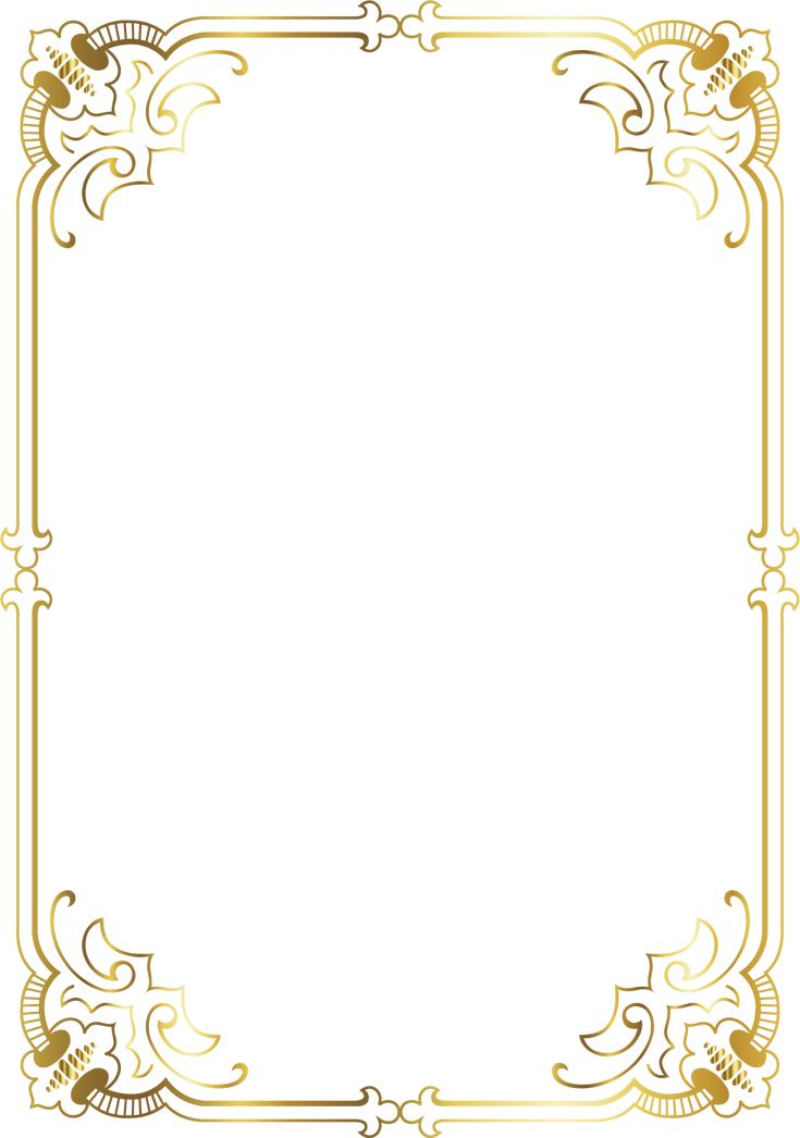 an ornate gold frame on white background