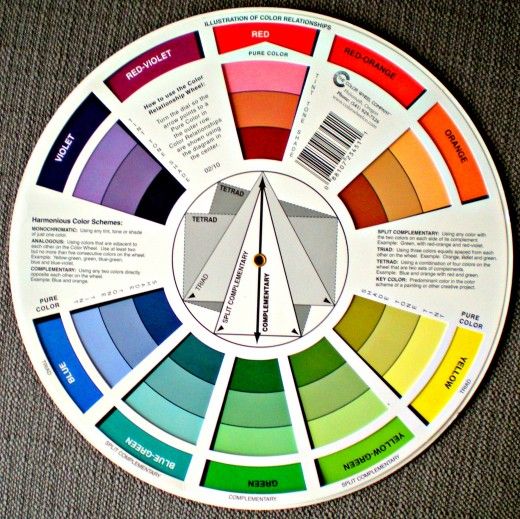 a color wheel with all the colors in each section and their corresponding names on it