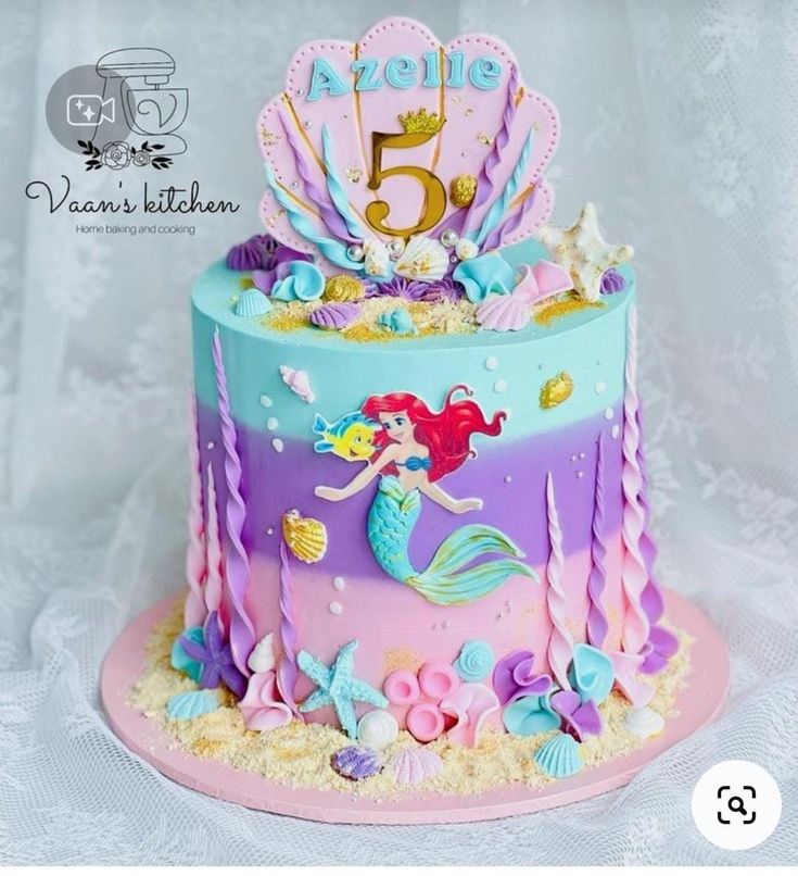 Mermaid Birthday Outfit, Mermaid Cakes, Mermaid Theme, Birthday Party Cake, Party Cake, Mermaid Birthday, Mermaid Party, 8th Birthday, Celebration Cakes