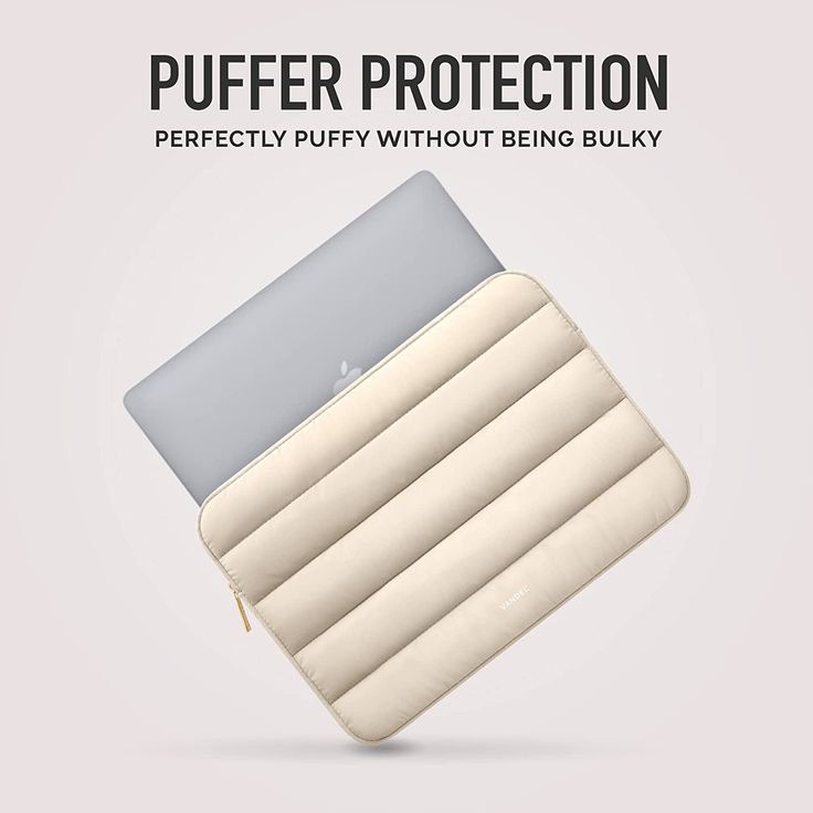 an inflatable mattress with the text puffer protection perfectly puffy without being bulky