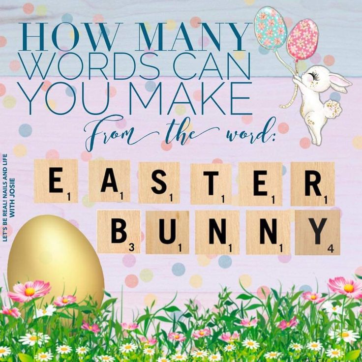 an easter bunny with words that spell out how many words can you make from the word easter bunny