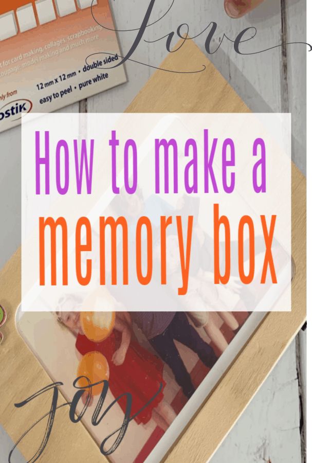 the words how to make a memory box on top of photos