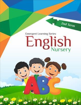 an english nursery book with three children standing in front of the letters abc and 3