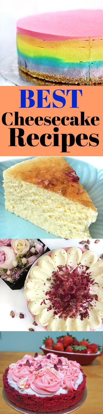 four different types of cheesecakes with the words best cheesecake recipes on them