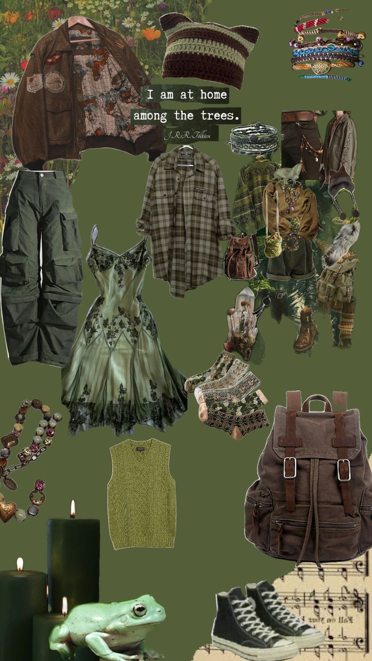 Forestcore Accessories, Woodland Clothing Aesthetic, Raccoon Inspired Outfit, Artistcore Outfits, Woodland Clothes, Nature Core Outfits, Nature Outfits Forests, Otgw Party, Gremlincore Aesthetic