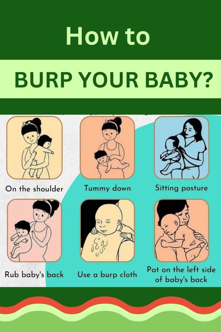 how to burp your baby info poster with instructions on how to use the breast pump