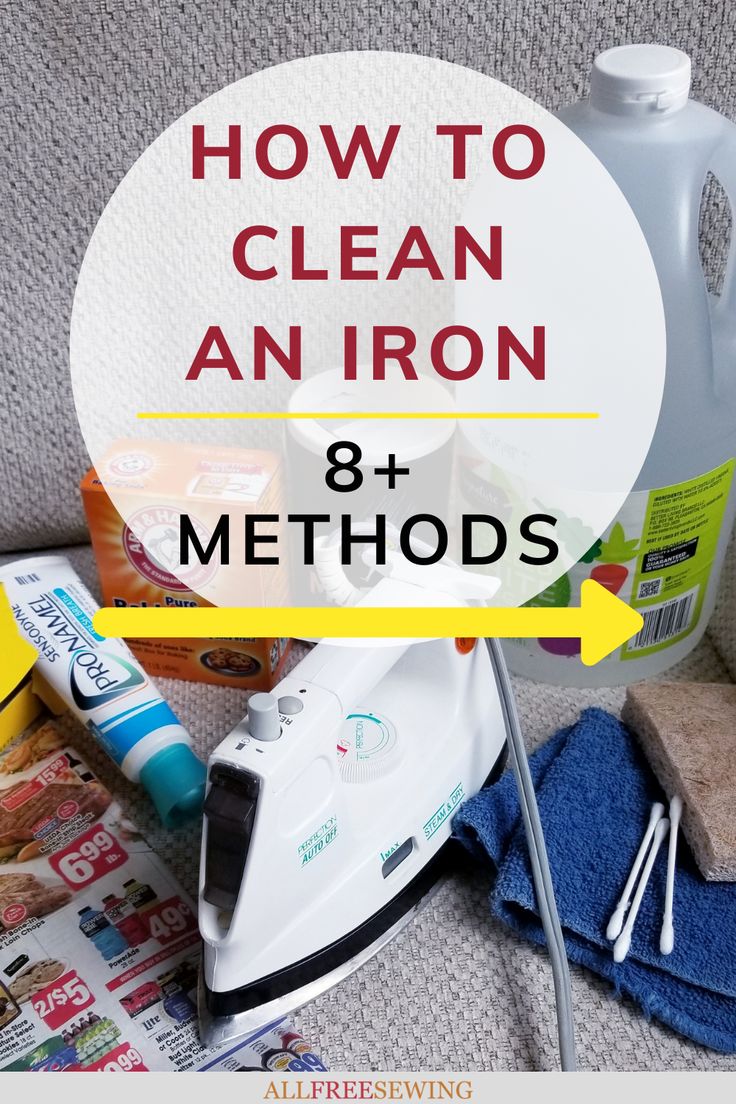 how to clean an iron and other household items on a couch with text overlay