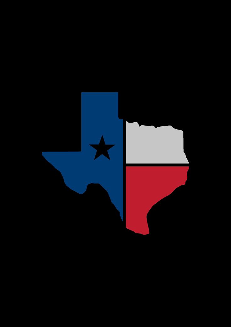 the state of texas is shown in red, white and blue with a star on it