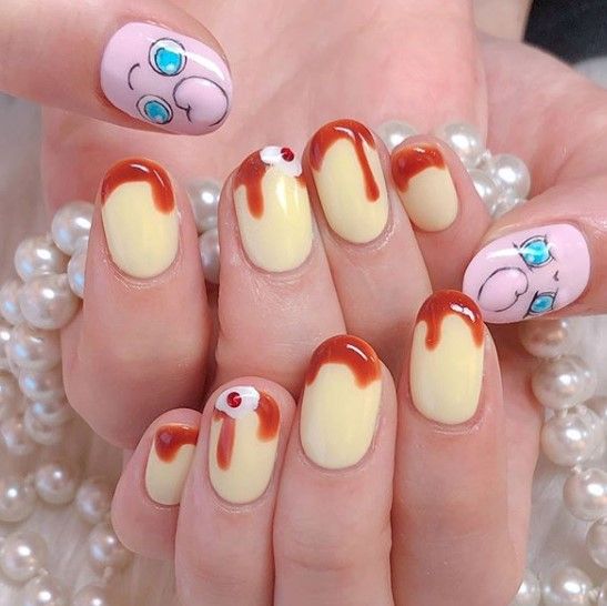 Pudding Nails, Comic Book Nails, Book Nails, Nails Kawaii, Nails Pretty, Pretty Gel Nails, Really Cute Nails, Kawaii Nails, I Love Nails