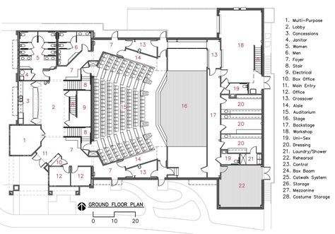 the floor plan for an auditorium with seating