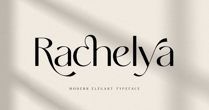 the word rachela is written in black on a white background with shadow from it