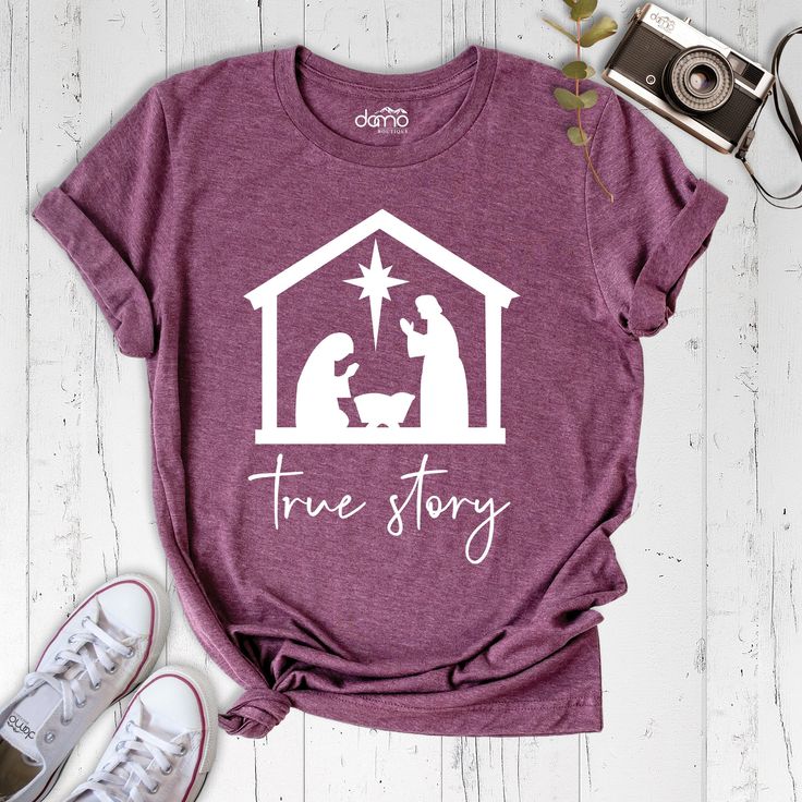 Embark on a meaningful holiday journey with our True Story Christmas Tshirt. Celebrate the essence of the season with our Nativity Christmas Shirt, a timeless and beautifully designed piece that encapsulates the heart of Christmas. Let your faith shine through with our Jesus Christmas Tees, a symbol of love, peace, and joy. Express your devotion with our True Story Outfit, a unique blend of style and spirituality. Our Christmas Religious Shirt is crafted to elevate your festive wardrobe, offering a powerful statement about the true meaning of Christmas. Wear your beliefs proudly with our Women Xmas Shirt, and make this holiday season a testament to the real story of Christmas. You can find other sizes of this shirt in the links below. By clicking on the link, you can go to the blank shirt Scripture Shirt, Church Shirt, Christmas Jesus, Meaning Of Christmas, True Meaning Of Christmas, Xmas Shirts, Religious Christmas, Christian Christmas, Jesus Shirts