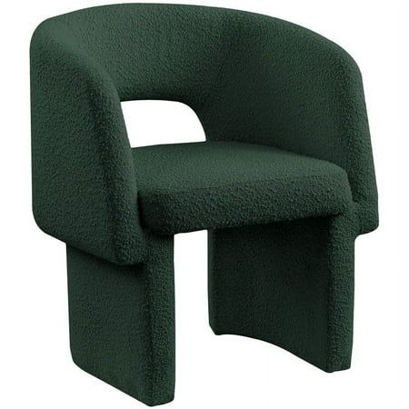 a green chair that is shaped like a curve