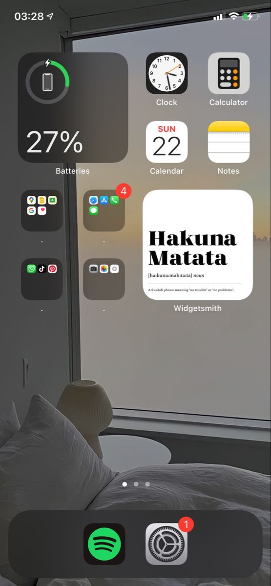 an iphone screen with the text hakuna matata on it and various icons