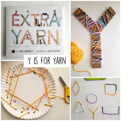 various crafts made with yarn, paper plates and scissors are featured in this collage