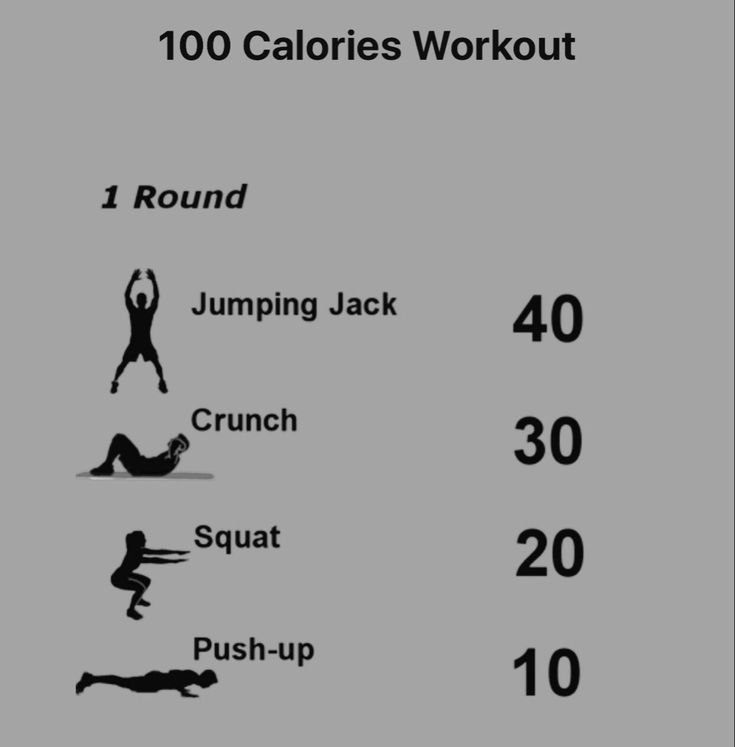 an exercise poster with the words, 100 calories workout