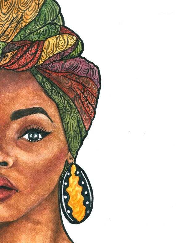 Duku Queen WATERCOLOUR PRINT الفن الرقمي, Natural Hair Art, Soyut Sanat Tabloları, Black Artwork, Arte Inspo, Dope Art, Afro Art, African American Art, Women Art