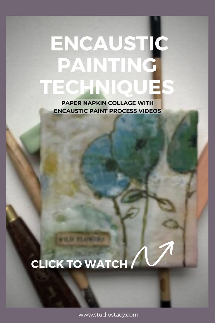 the cover of an encaustic painting technique with paint pens and pencils