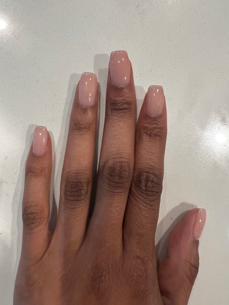 Neutral Gel X Nails Short, Neutral Nail Black Women, Plain Short Nails Dark Skin, Classic Nails Black Women, Nude Pink Nails Black Women, Short Fall Nails 2023 Black Women, Natural Gel Nails Black Women, Short Natural Nails Black Women, Senior Nails Ideas Short