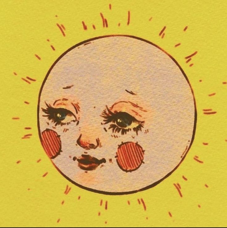 a drawing of a child's face in the middle of an orange and yellow background