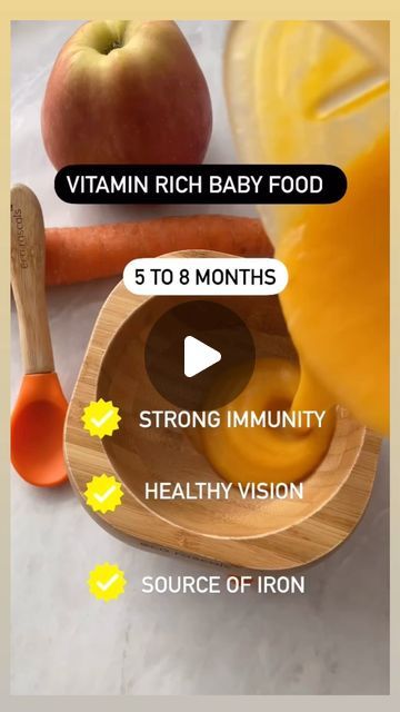 the vitamin rich baby food is displayed in this video