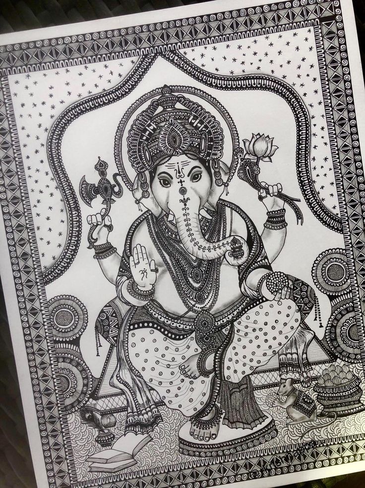 Ganesha Doodle, Kalamkari Art, Ganesh Art Paintings, Pen Art Work, Easy Mandala Drawing, Boho Art Drawings, Mandala Art Therapy, Doodle Art Drawing, Mandala Art Lesson