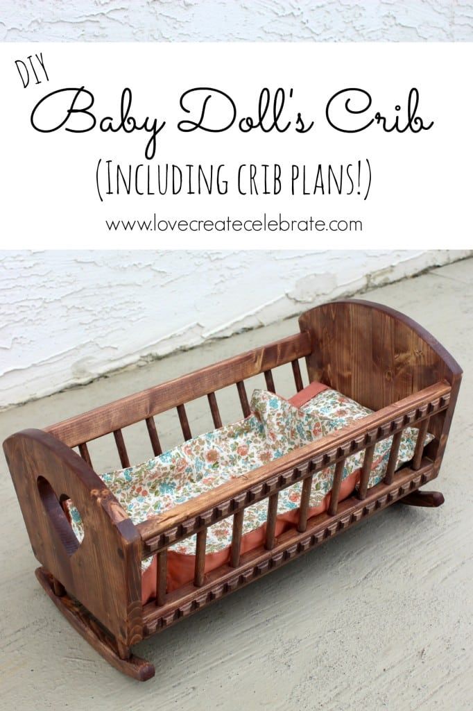 a baby doll crib with the words diy baby doll's club including crib plans