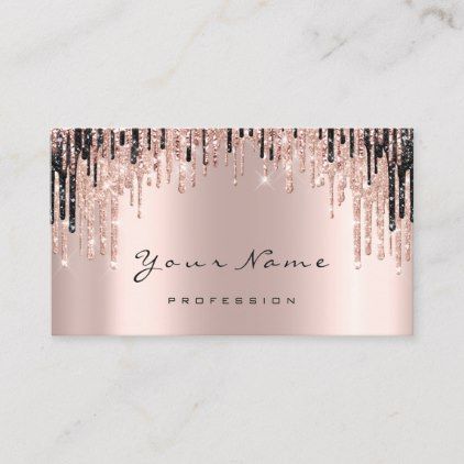 pink and black glitter business card