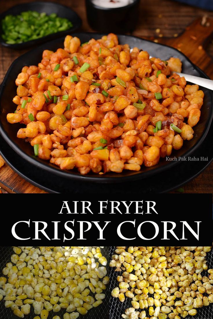 the air fryer crispy corn recipe is ready to be cooked in the oven