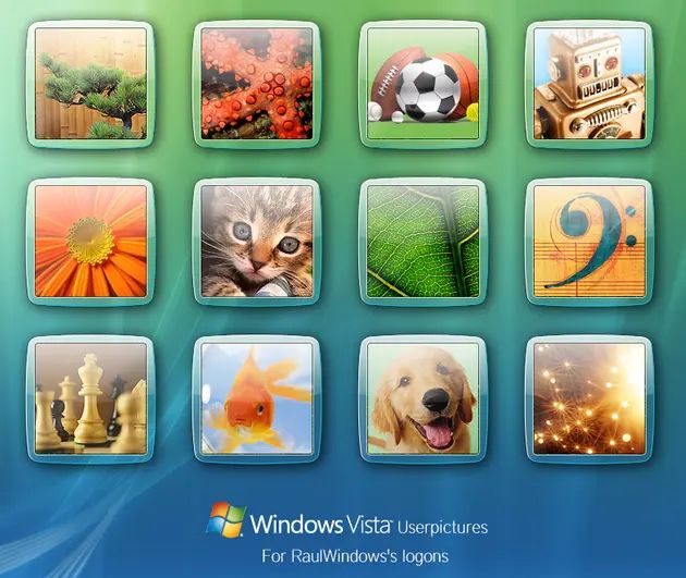 windows vista pictures are displayed in this screenshot with the theme for animals and games