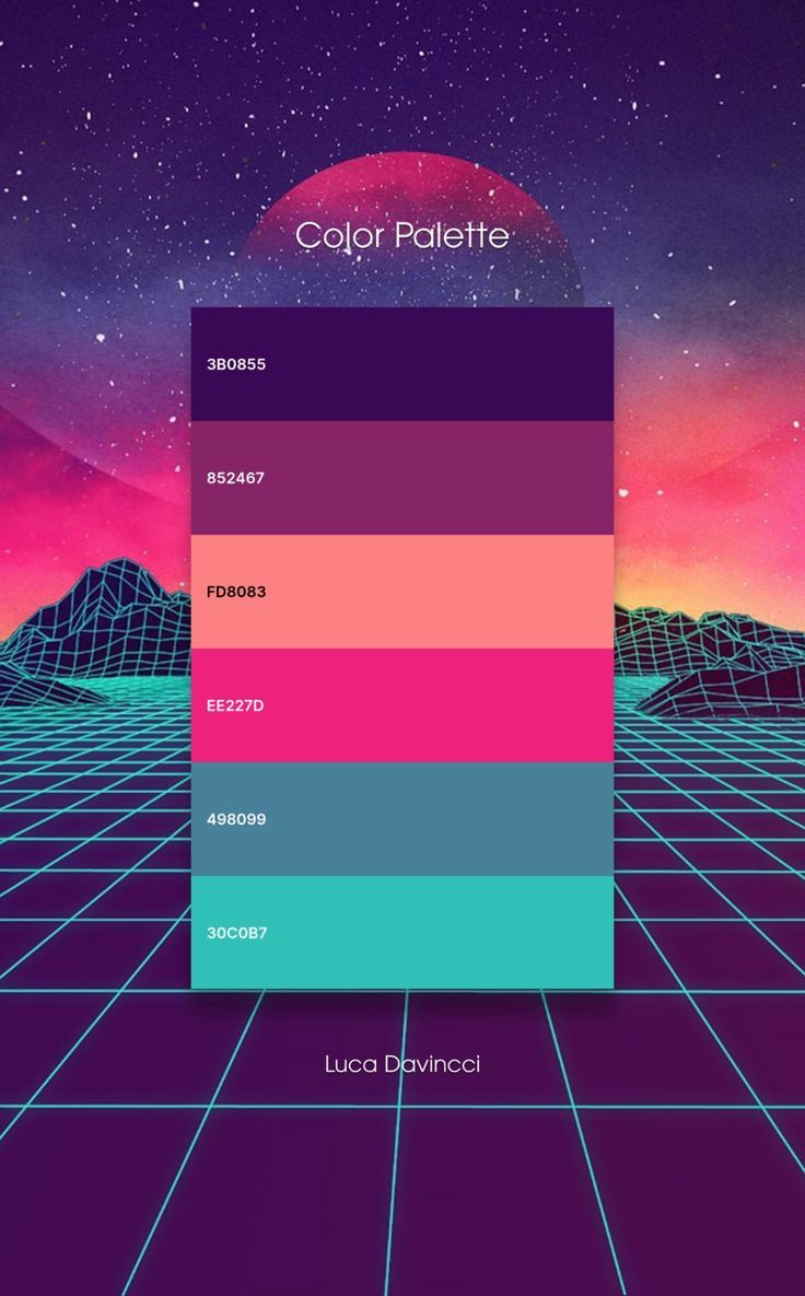 the color palette for an iphone wallpaper is shown in purple, blue and pink