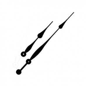 two black and white silhouettes of long handled spoons with handles on each side